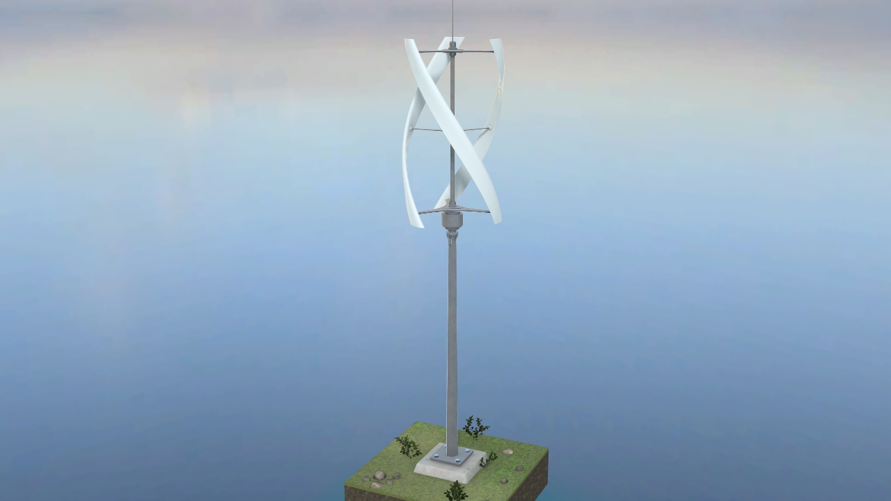 Helical Darrieus wind turbine